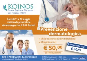 Prevenzione dermatologica a Pistoia, presso il centro Koinos
